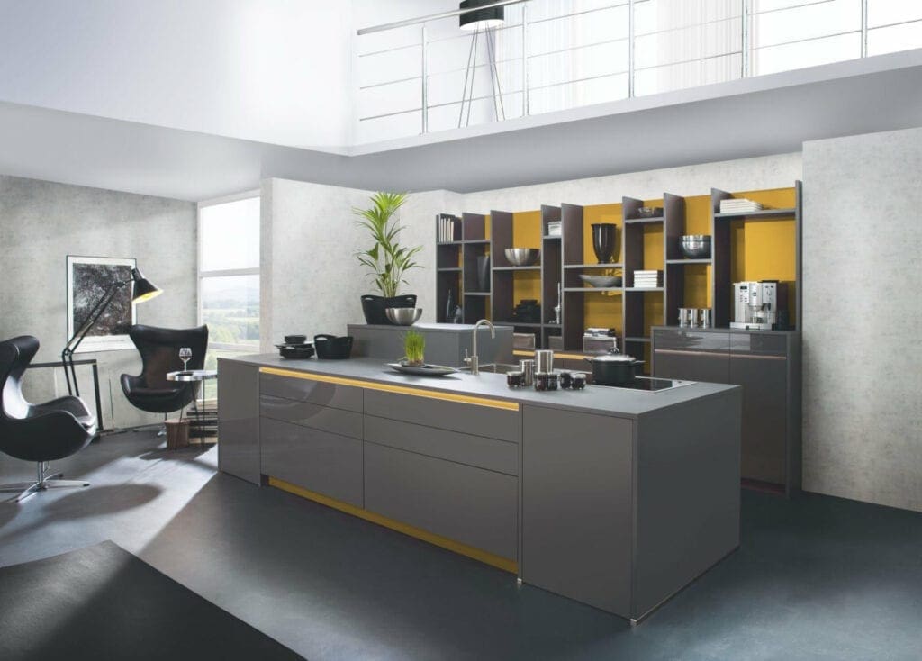 Bauformat Grey Gloss Handleless Kitchen | MHK Kitchen Experts