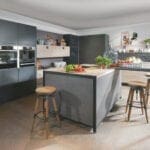 Bauformat Grey Matt L Shaped Kitchen With Island 1 | MHK Kitchen Experts