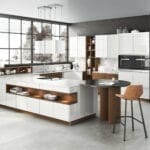 Bauformat High Gloss White U Shaped Handleless Kitchen | MHK Kitchen Experts