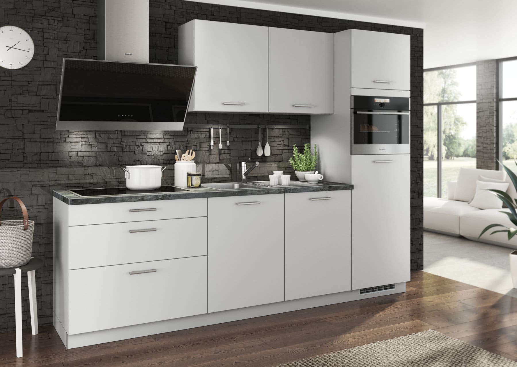 Bauformat Matt White Modern Compact Kitchen 1 | MHK Kitchen Experts
