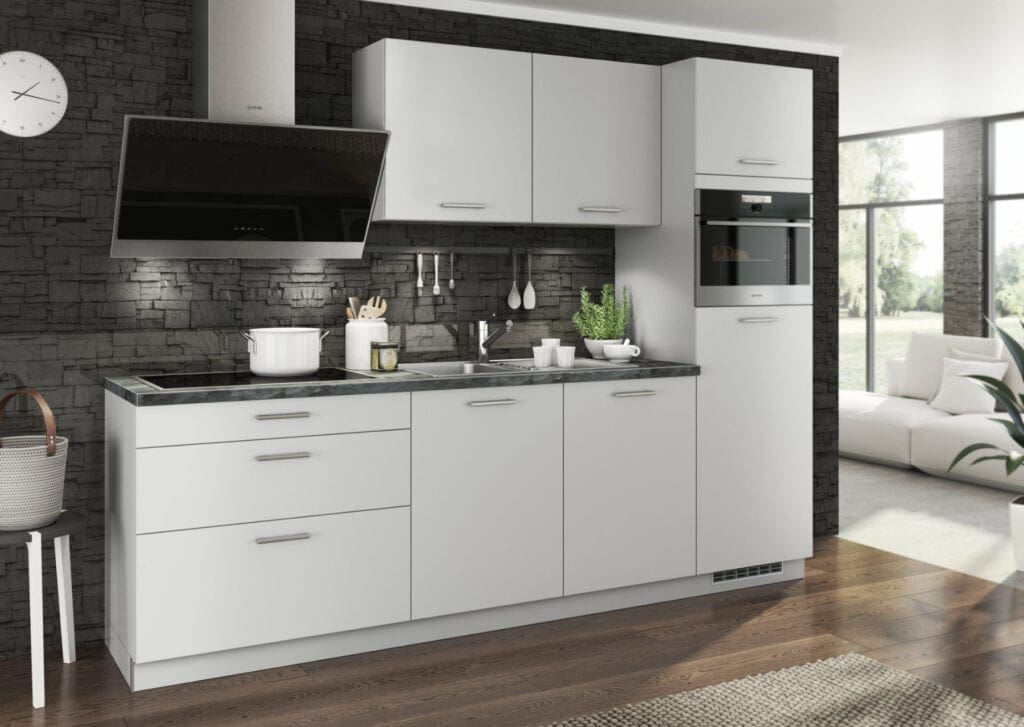 Bauformat Matt White Modern Compact Kitchen | MHK Kitchen Experts