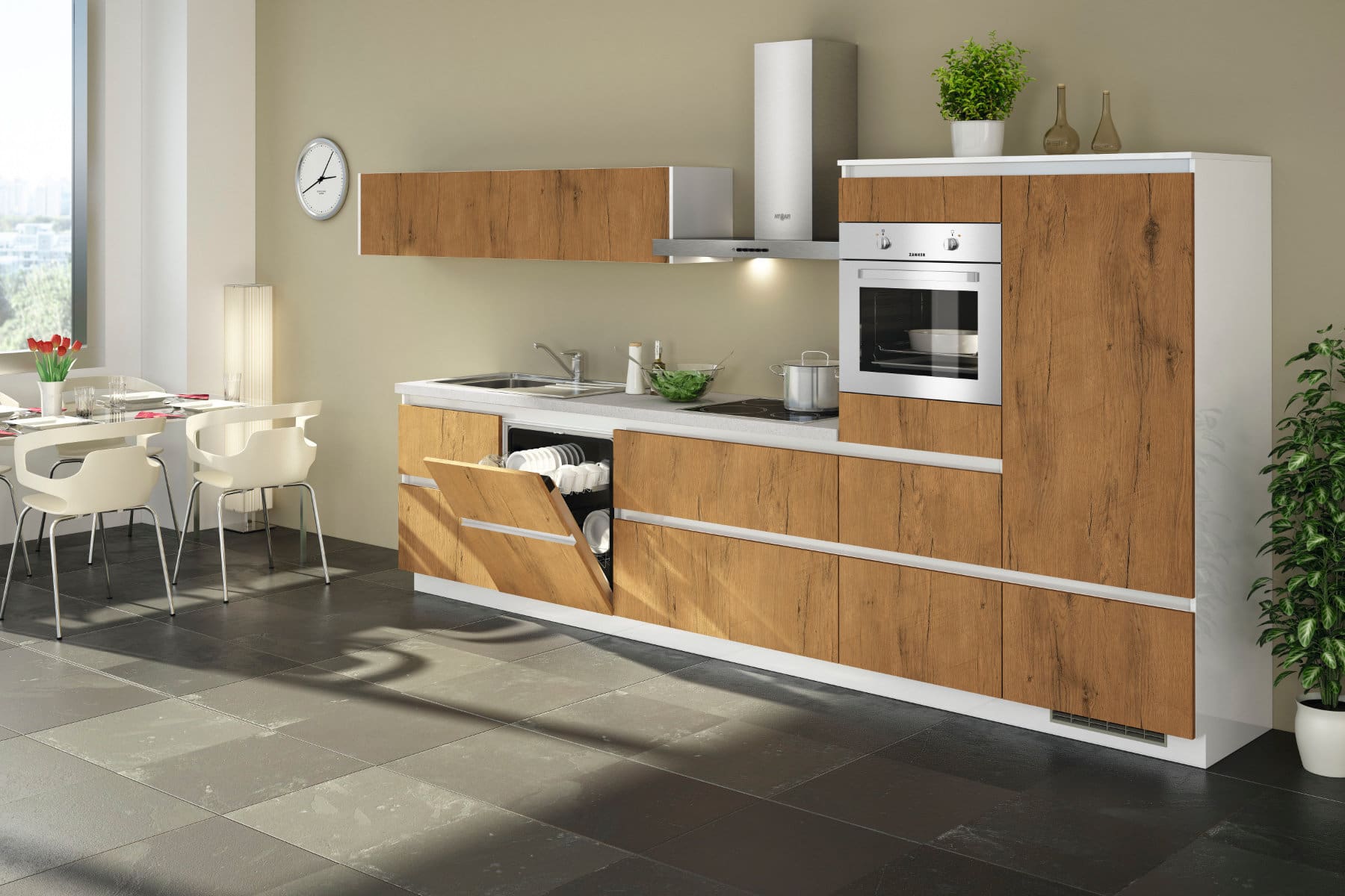 Bauformat Wood Handleless Compact Kitchen 1 | MHK Kitchen Experts