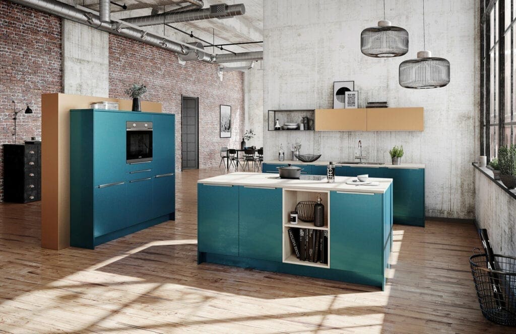 Brigitte Gloss Blue Kitchen | MHK Kitchen Experts