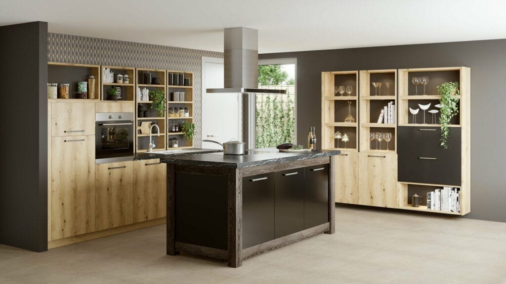 Brigitte Modern Wood Kitchen | MHK Kitchen Experts