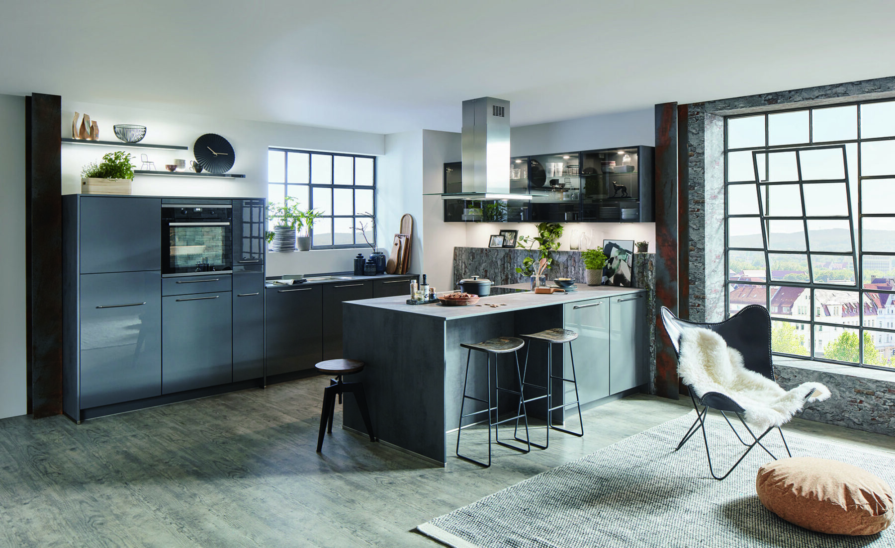 Nobilia Grey Gloss Modern U Shaped Kitchen 2021 1 | MHK Kitchen Experts