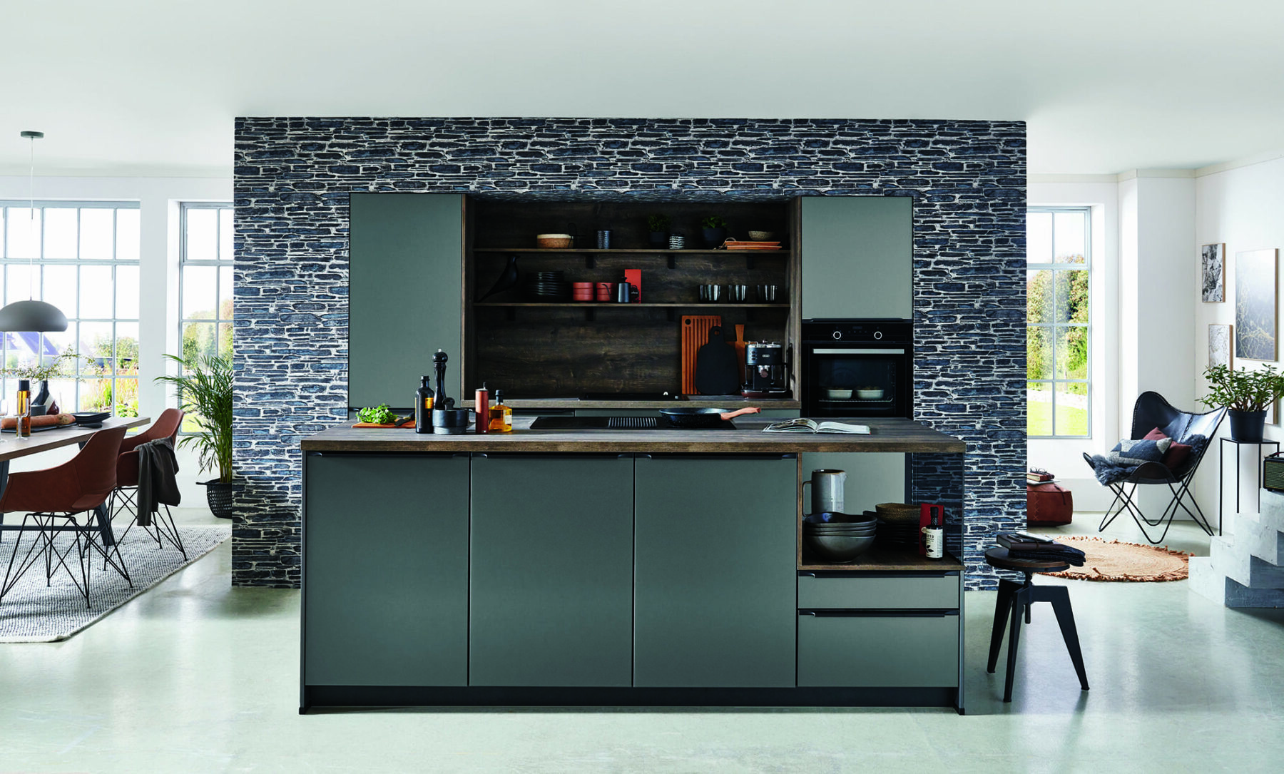 Nobilia Grey Metallic Look Compact Handleless Kitchen 2021 | MHK Kitchen Experts