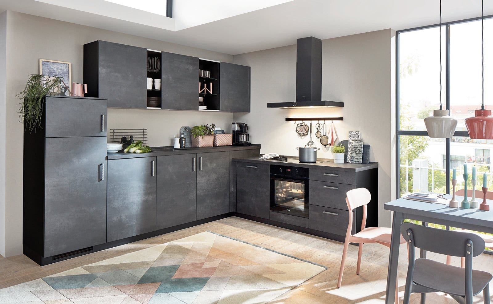 Nobilia Grey Modern L Shaped Kitchen 2021 1 | MHK Kitchen Experts