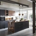 Nobilia Matt Black Bronze Open Plan Kitchen With Island 2021 3 | MHK Kitchen Experts