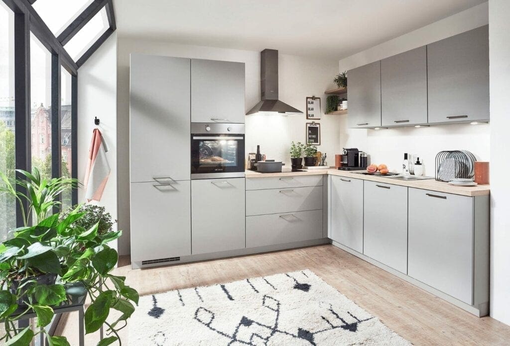 Nobilia Matt Grey L Shaped Kitchen 2021 | MHK Kitchen Experts