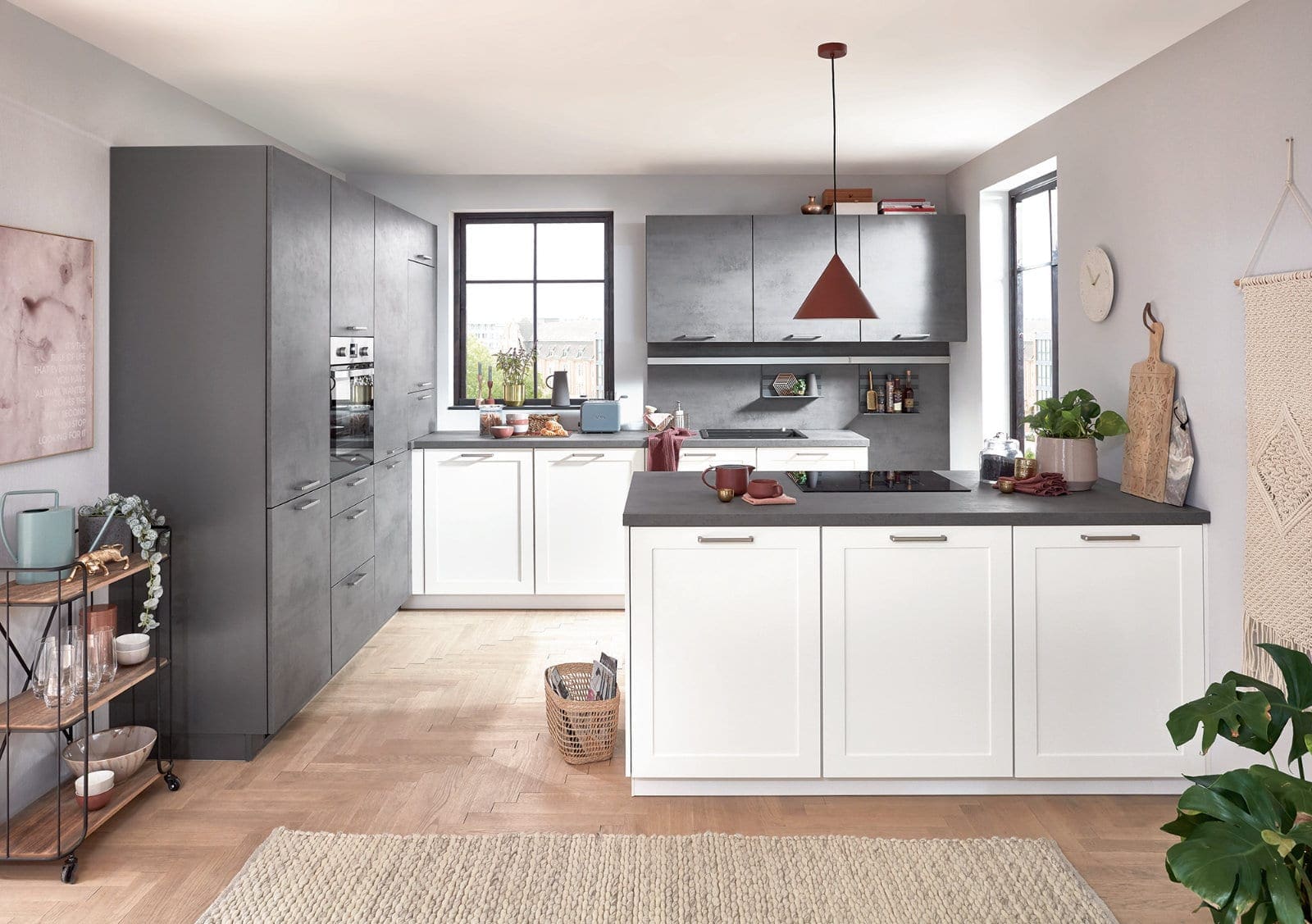 Nobilia Matt White Concrete Compact Shaker Kitchen 2021 | MHK Kitchen Experts