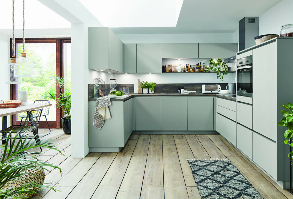 Nobilia Modern Grey Matt Handleless U Shaped Kitchen 2021 | MHK Kitchen Experts