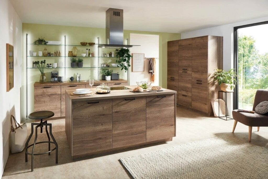 Nobilia Modern Wood Kitchen With Island 2021 1 | MHK Kitchen Experts