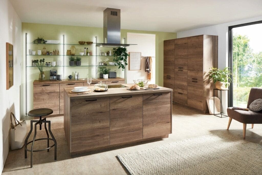 Nobilia Modern Wood Kitchen With Island 2021 | MHK Kitchen Experts