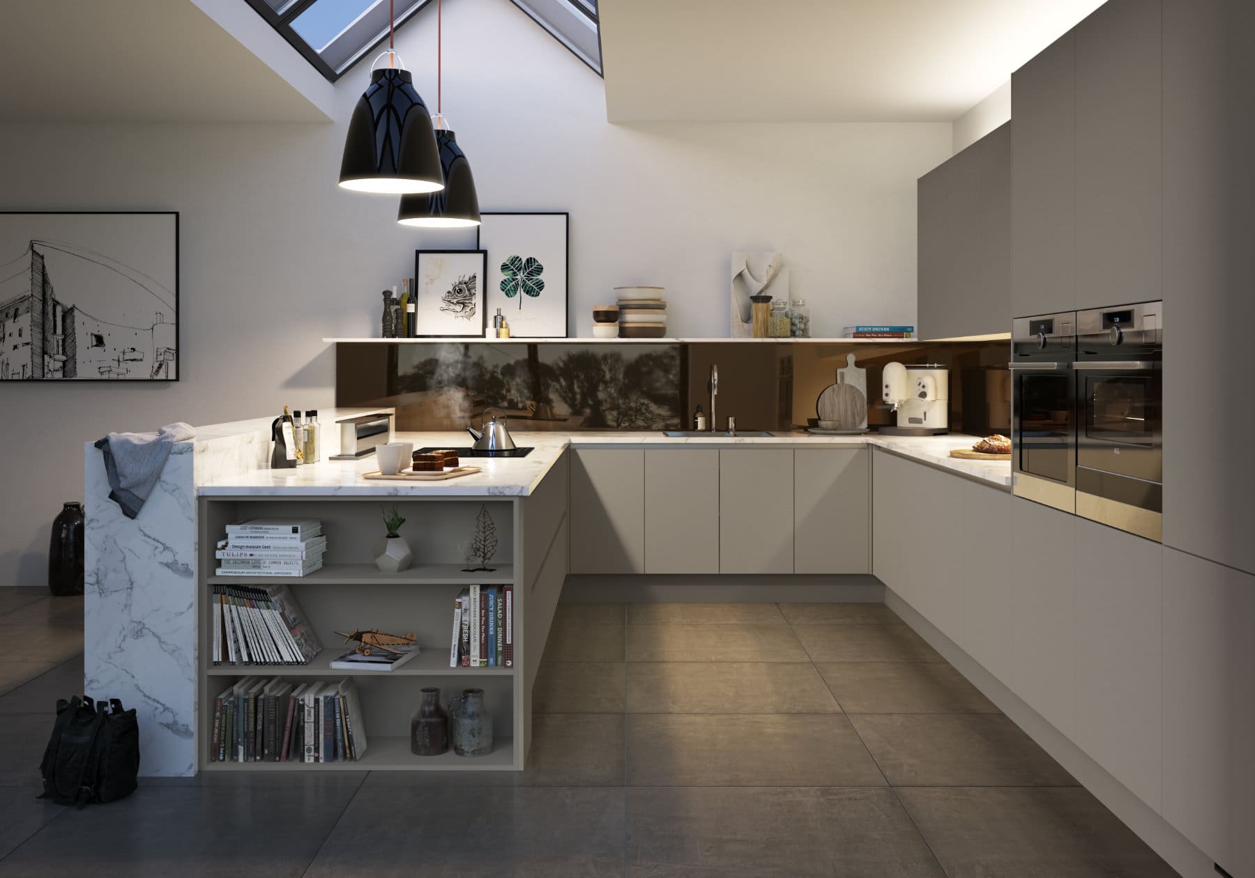 Manor Interiors U-Shaped Handleless Kitchen | MHK Kitchen Experts