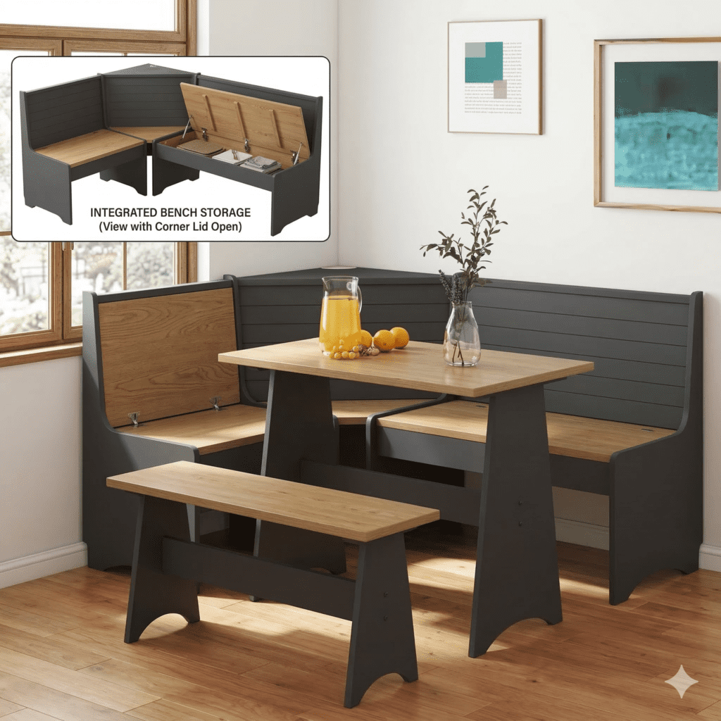 Kitchen Corner Seating With Integrated Storage | MHK Kitchen Experts