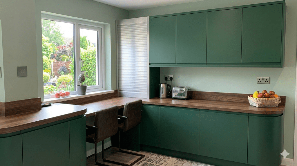 Modern Kitchen With Corner Tambour Unit | MHK Kitchen Experts