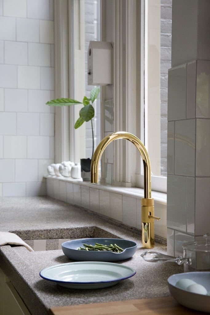 Boilng water tap - Fusion Round Gold | MHK Kitchen Experts