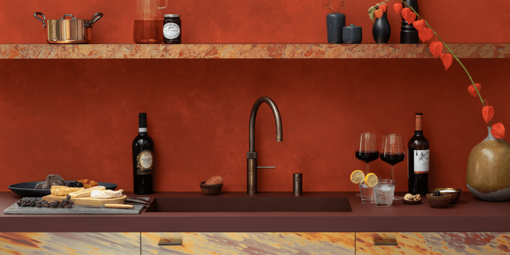 Boiling water tap - Quooker- Fusion Round Patinated Brass | MHK Kitchen Experts