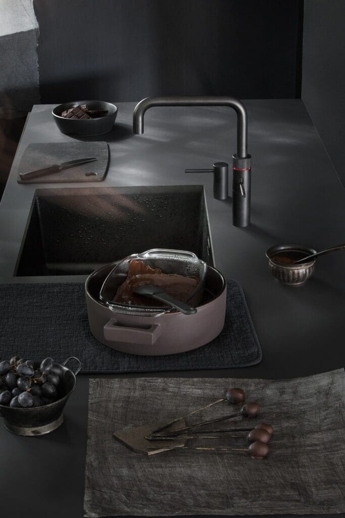 Boiling water tap- Fusion Square Black | MHK Kitchen Experts