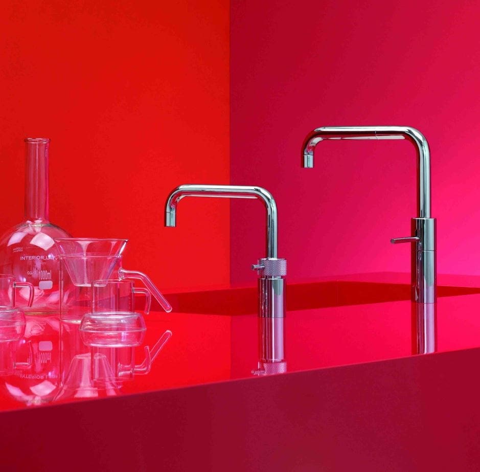 Nordic Square Twin Taps Polished Chrome | MHK Kitchen Experts