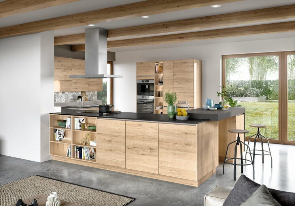 Nobilia Light Wood Handleless Kitchen | MHK Kitchen Experts