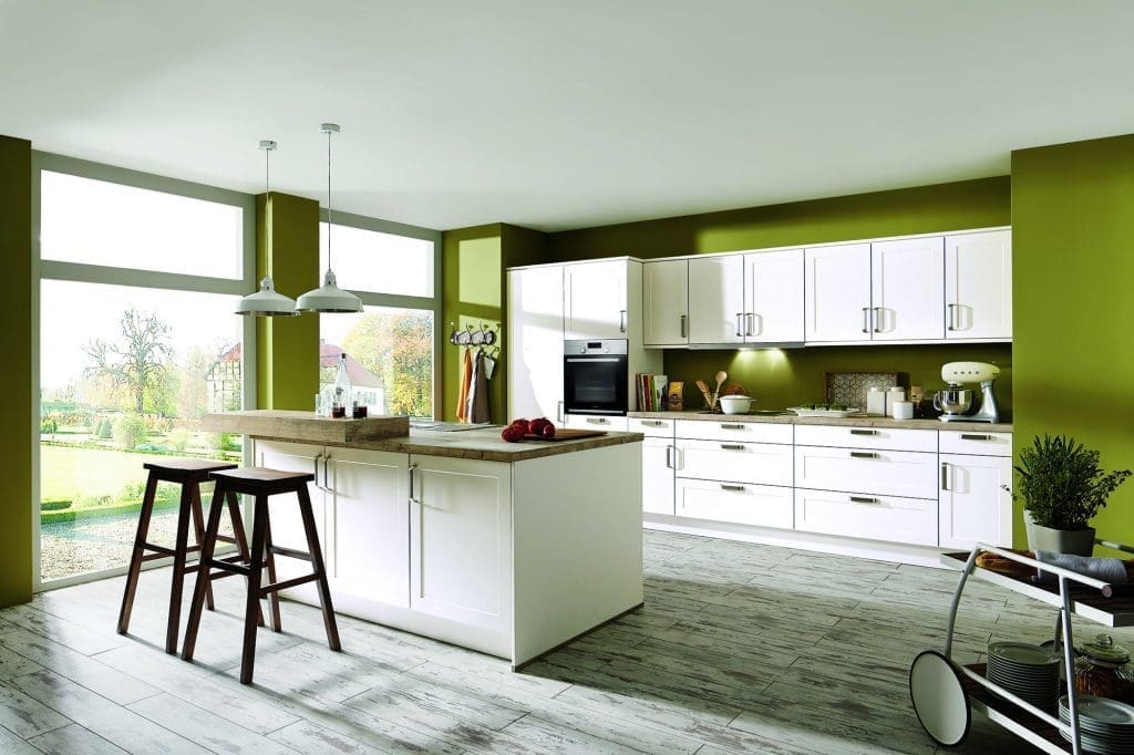 Nobilia Matt White Shaker Open Plan Kitchen With Island 2021 | MHK Kitchen Experts