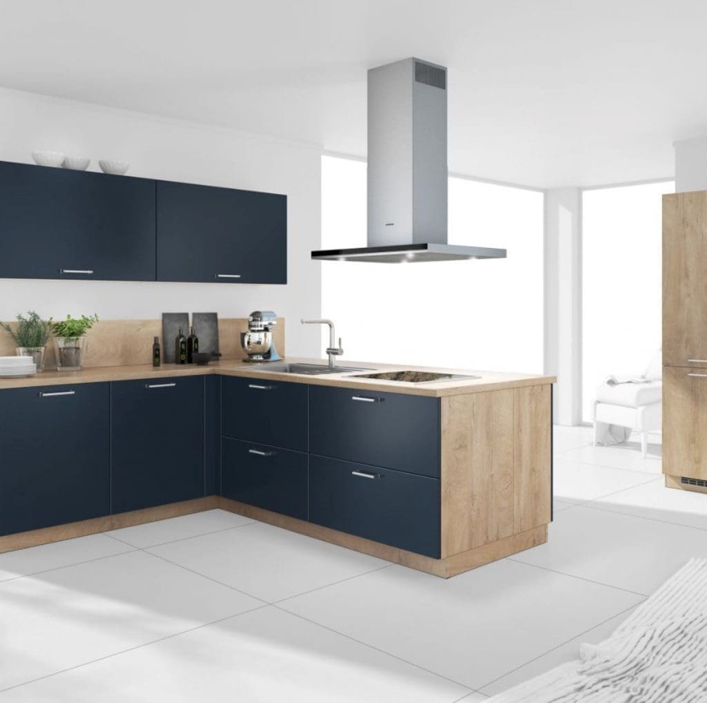 Bauformat Modern Navy Wood Compact Kitchen 1 1 | MHK Kitchen Experts