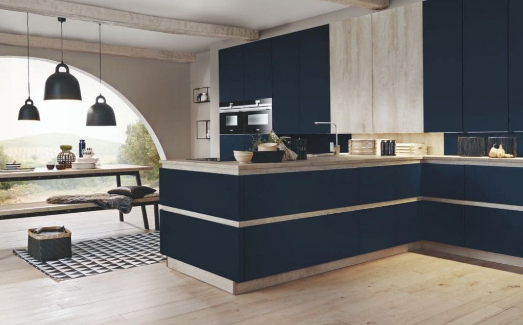 Bauformat Modern Blue Handleless Kitchen 1 1024X637 1 | MHK Kitchen Experts