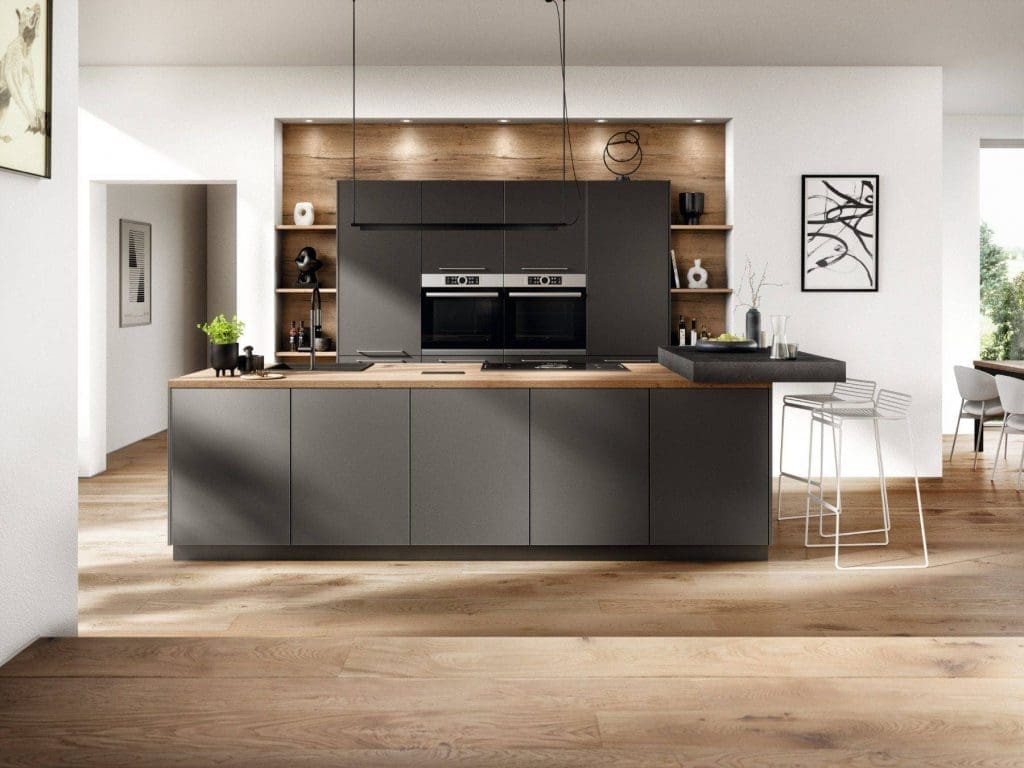 Nobilia Charcoal Matt Handleless Kitchen 2 | MHK Kitchen Experts