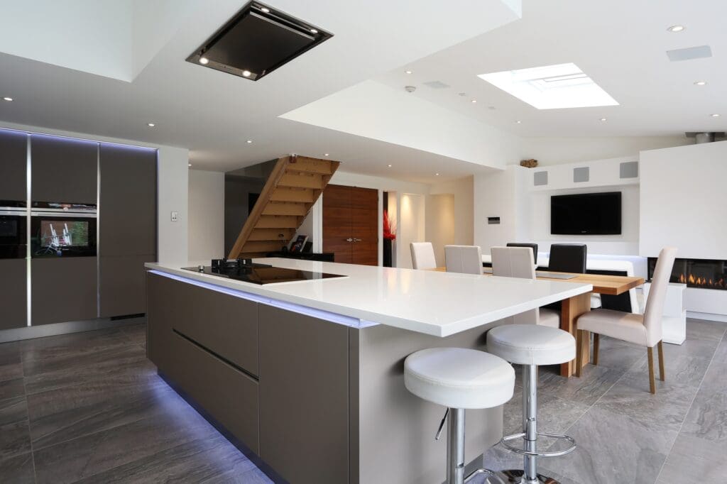 Kitchen Island With Ceiling Extractor | MHK Kitchen Experts