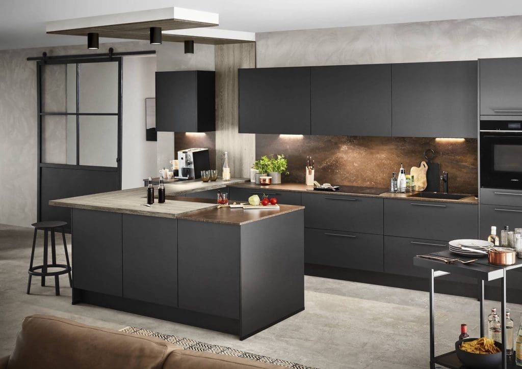 Nobilia Dark Modern Kitchen Dark Wood 1 | MHK Kitchen Experts