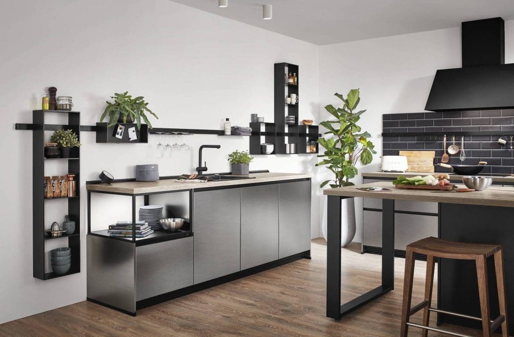 Nobilia Dark Wood Worktop Kitchens | MHK Kitchen Experts