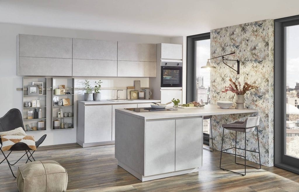 Nobilia Light Grey Handleless Kitchen | MHK Kitchen Experts