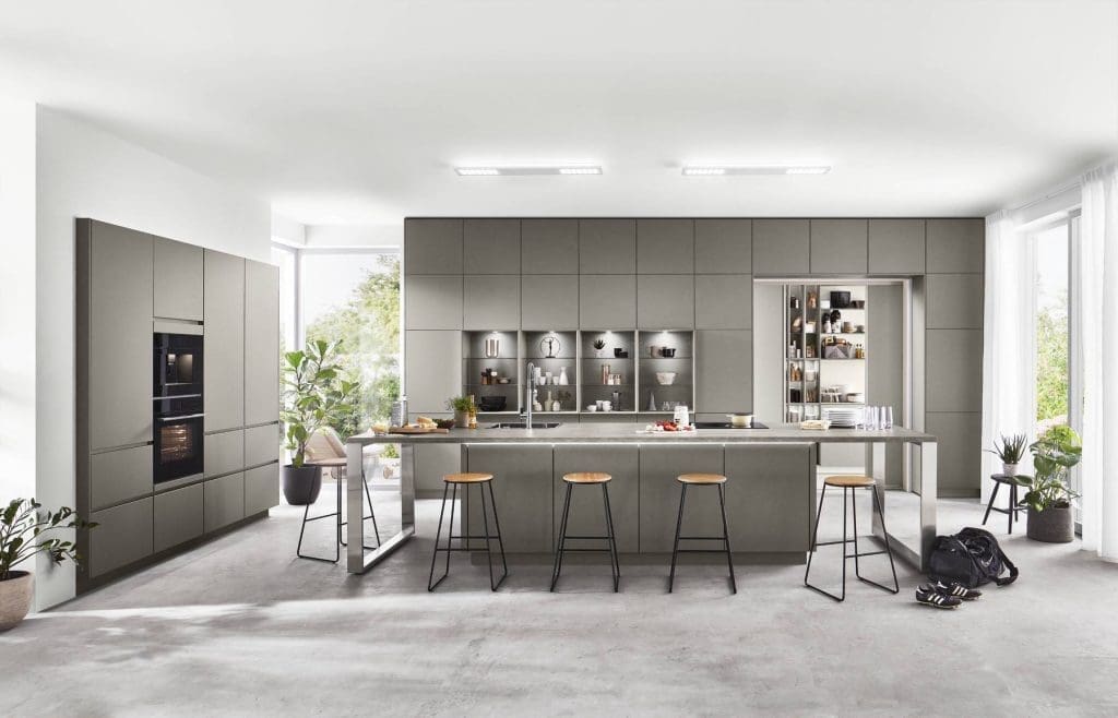 Nobilia Matt Grey Kitchen With Island | MHK Kitchen Experts