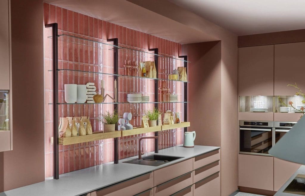 Nobilia Vibrant Feature Splashback | MHK Kitchen Experts