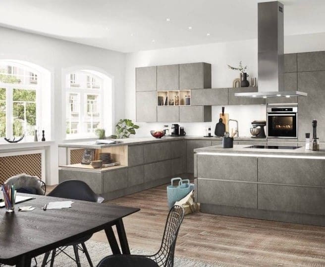Nobilia Grey Concrete Handleless Kitchen 1024X540 2 | MHK Kitchen Experts