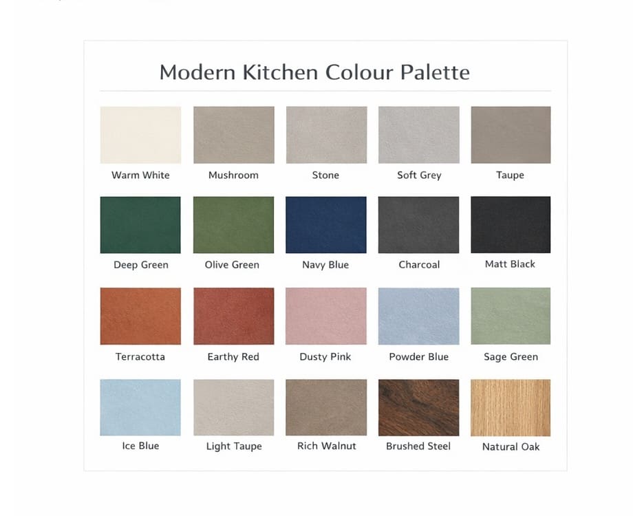 Modern Kitchen Colour Palette Chart | MHK Kitchen Experts