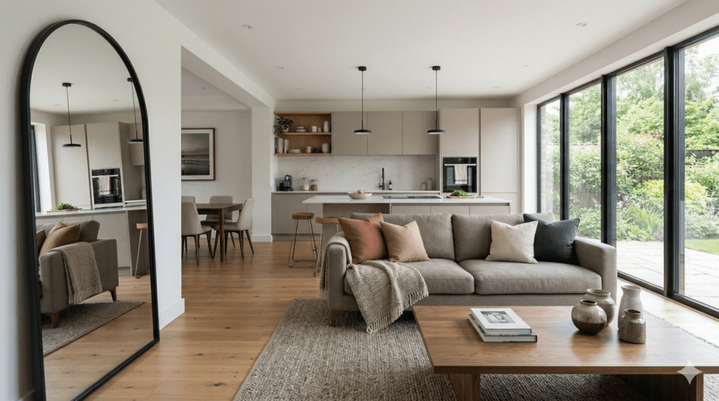Open Plan Kitchen With Light Grey Kitchen Finish | MHK Kitchen Experts