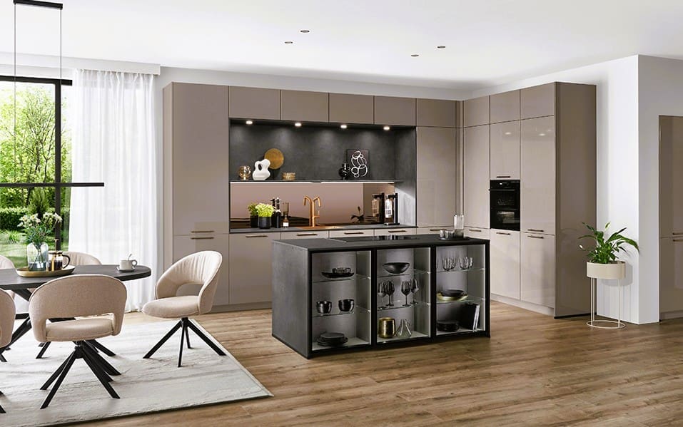 Two Tone Cashmere Kitchen By Nobilia | MHK Kitchen Experts